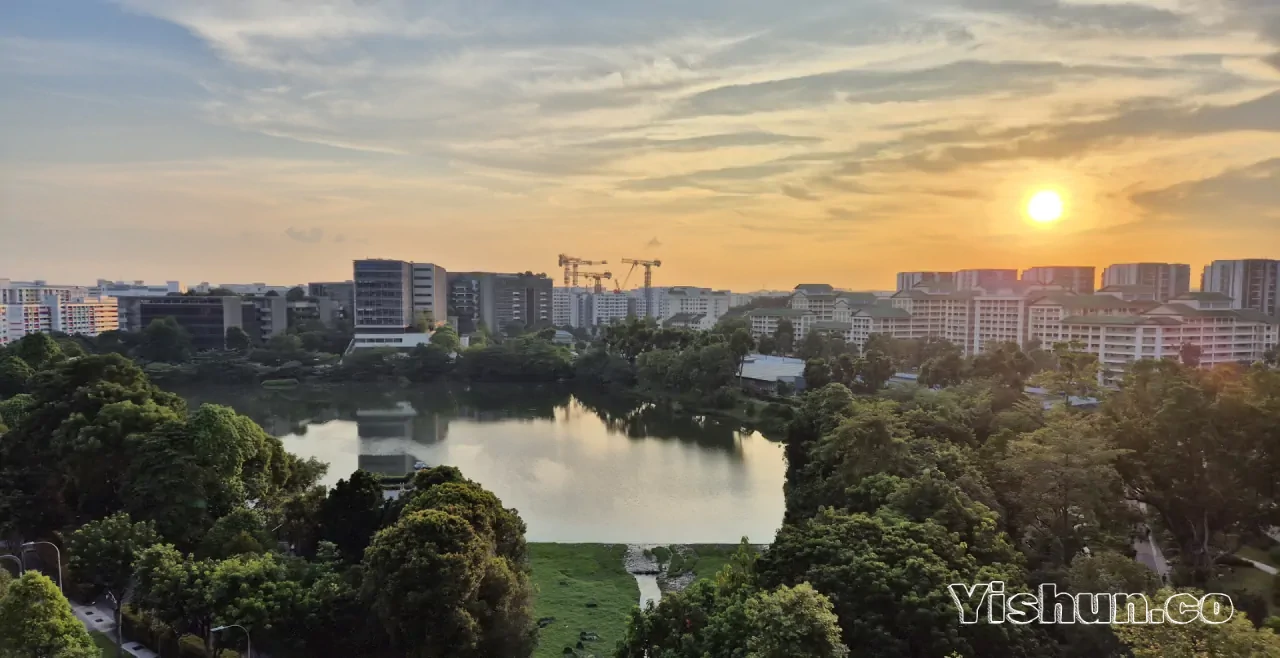 Sunset View of Yishun's Skyline and Yishun Pond Sunset View of Yishun's Skyline and Yishun Pond